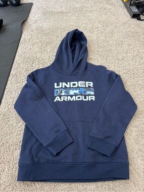 Under Armour Kids Navy Hoodie with Camo Logo